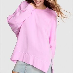 PINK Victoria's Secret Campus Fleece Tunic Crew Oversized Sweatshirt